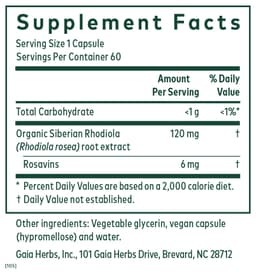 Gaia Herbs Rhodiola Rosea