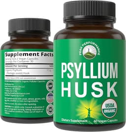 Peak Performance Organic Psyllium Husk Capsules Capsule