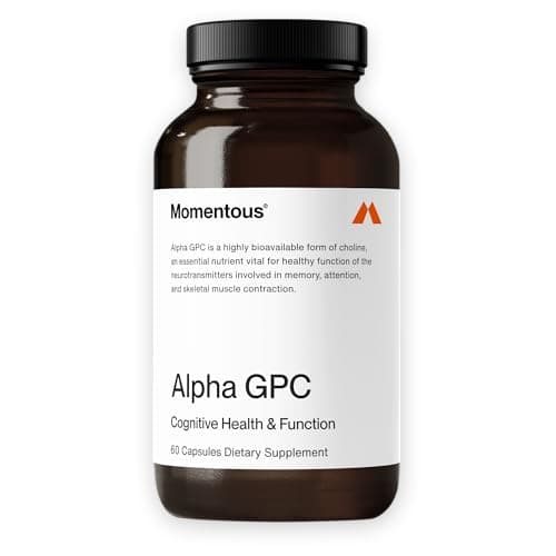 Momentous Alpha GPC Supplement - Cognitive Health & Function Support - NSF Certified for Sport - GMO- & Gluten-Free - 60 Servings Capsule