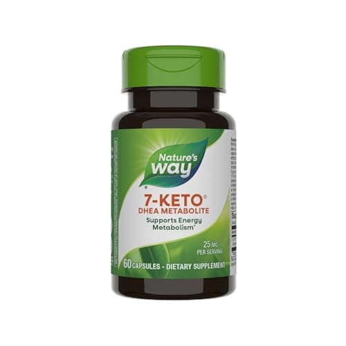 Nature's Way 7-KETO, DHEA Metabolite, Supports Energy Metabolism*, 25 mg Potency Per Serving, Gluten Free, Vegan, 60 Capsules (Packaging May Vary) Capsule