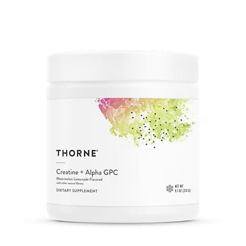 THORNE - Creatine + Alpha GPC - Micronized Creatine Monohydrate Powder - Support for Muscles & Cognitive Function* - for Women & Men - Watermelon Lemonade - NSF Certified for Sport - 30 Servings Capsule