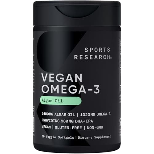 Sports Research Vegan Omega-3 from Algae Oil Vegan Tapioca Softgel