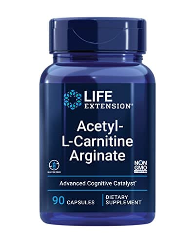 Life Extension Acetyl-L-Carnitine Arginate, Advanced Brain & Nerve Health, Cellular Energy Support, Gluten-Free, Non-GMO, 90 Capsules Capsule
