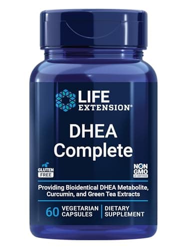 Life Extension DHEA and 7-Keto DHEA Complete Vegetarian Capsules to Maximize Support of a Healthy Body Weight & Mood, Lean Muscle Mass, Libido & More, Non-GMO, Gluten-Free, 60 Count Capsule