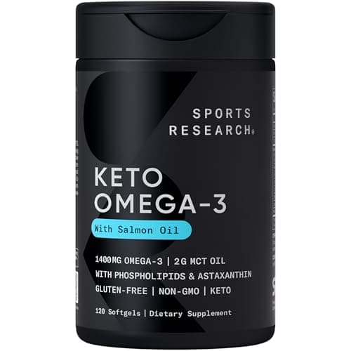 Sports Research Keto Omega Fish Oil with Salmon, Krill & MCT Softgel
