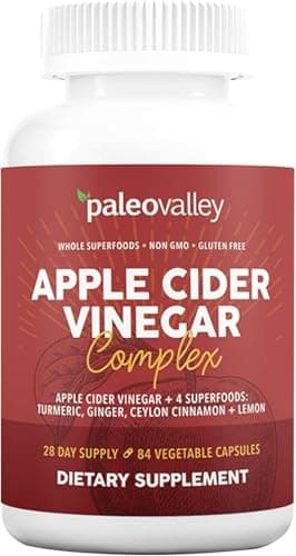 Paleovalley Apple Cider Vinegar Complex with Superfoods - Turmeric, Ginger, Ceylon Cinnamon and Lemon - 84 Vegetable Capsules — view 1 of 5