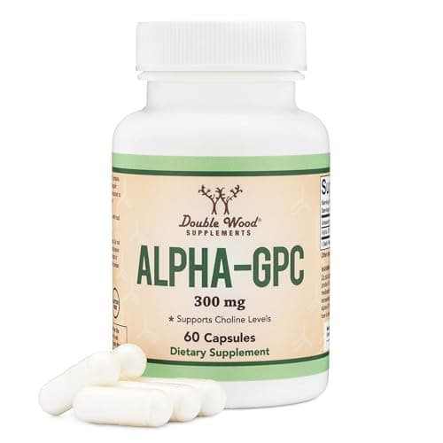 Alpha GPC Choline Brain Supplement for Acetylcholine (60 Count, 600mg Servings) Advanced Memory Formula, Focus and Brain Support, Focus Supplement (Manufactured in The USA) by Double Wood — view 1 of 5
