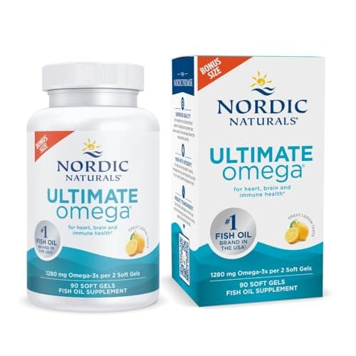 Nordic Naturals Ultimate Omega, Lemon Flavor - 90 Soft Gels - 1280 mg Omega-3 - High-Potency Omega-3 Softgel