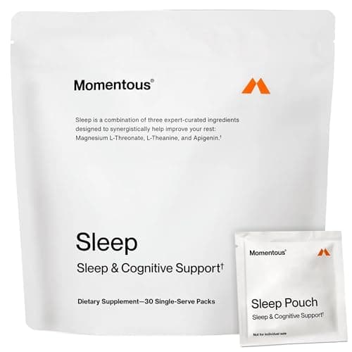 Momentous Nightly Sleep Pack - Magnesium L-Threonate, L-Theanine, and Apigenin - NSF Certified for Sport - 30 Servings Capsule
