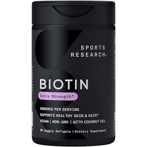 Sports Research Biotin 5,000mcg with Organic Coconut Oil (30 Veggie Softgels) — view 1 of 5