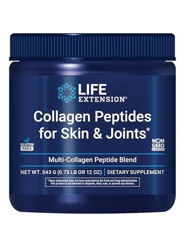Life Extension Collagen Peptides for Skin & Joints, Collagen Types I, II & III in an Easy-Mix Powder Powder