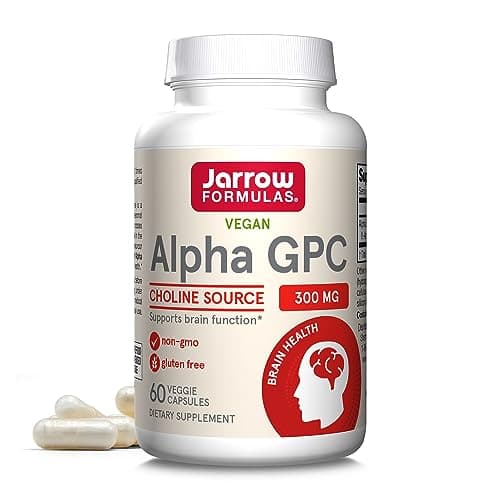 Jarrow Formulas® Alpha GPC, 300mg, Dietary Supplement, Brain Health Supplements for Adults, 60 Veggie Capsules, 30 Day Supply Capsule