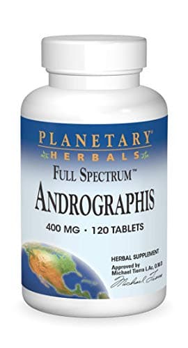 Planetary Herbals Full Spectrum Andrographis 400mg Support Healthy Digestive, Cardiovascular & Unrinary Systems - Support For Healthy Liver & Immune Function - Ayurvedic Herb - 120 Tablets Capsule