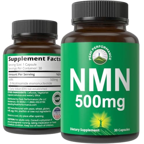 Peak Performance NMN 500mg Capsules supplement product image 1 of 5