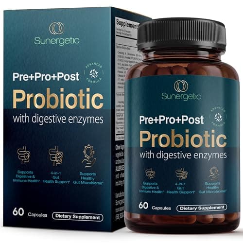 Sunergetic 4-in-1 Probiotic Prebiotic Postbiotic Enzyme Capsule