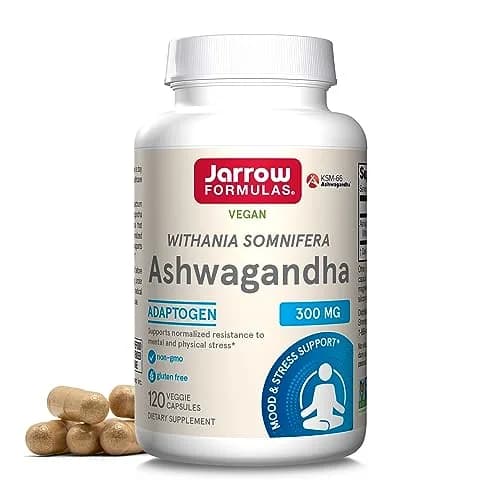 Jarrow Formulas Ashwagandha Capsules, 300 mg Supplement Supports Normalized Resistance to Mental and Capsule