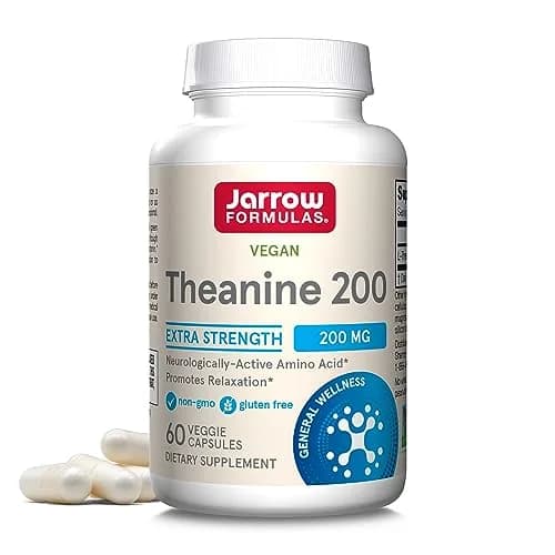 Jarrow Formulas Extra Strength L Theanine 200mg Dietary Supplement that Promotes Relaxation, Supplem Capsule
