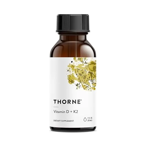 THORNE - Vitamin D + K2 Liquid with a Metered Dispenser - Vitamins D3 & K2 to Support Healthy Bones Liquid