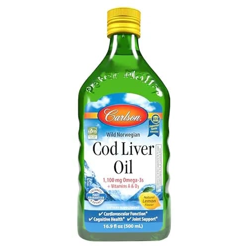 Carlson Cod Liver Oil Liquid Lemon 16.9oz Liquid