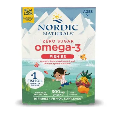 Nordic Naturals Nordic Omega-3 Fishies, Tutti Frutti - 36 Fishies - 300 mg Total Omega-3s with EPA &