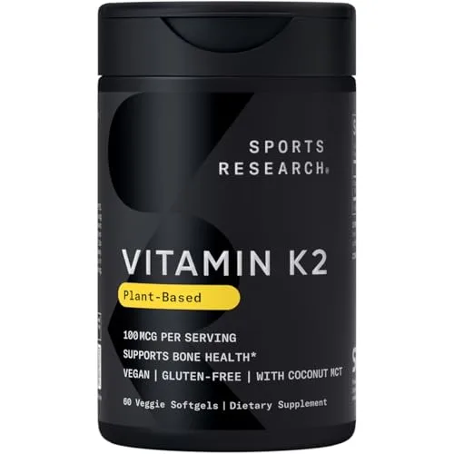Sports Research Vitamin K2 MK-7 100mcg with Coconut MCT Oil Softgel
