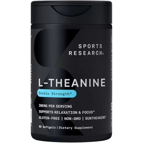Sports Research Suntheanine L-Theanine 200mg Softgel (with coconut oil)