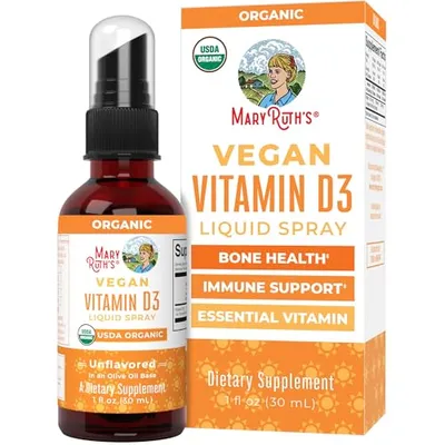 Mary Ruth's MaryRuth Organics Vitamin D USDA Organic | VIT D3 Liquid | Sugar Free | Liquid VIT D Spr Liquid