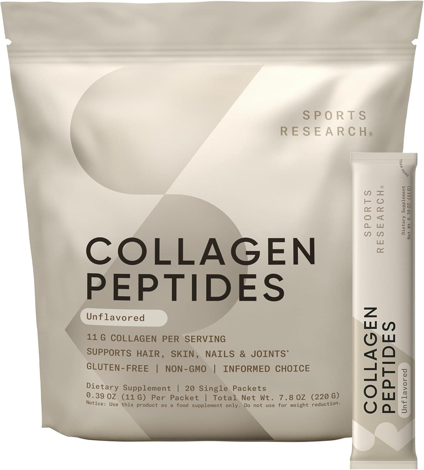 Sports Research Collagen Peptides Packets (7.8 oz) Powder (individual packets)