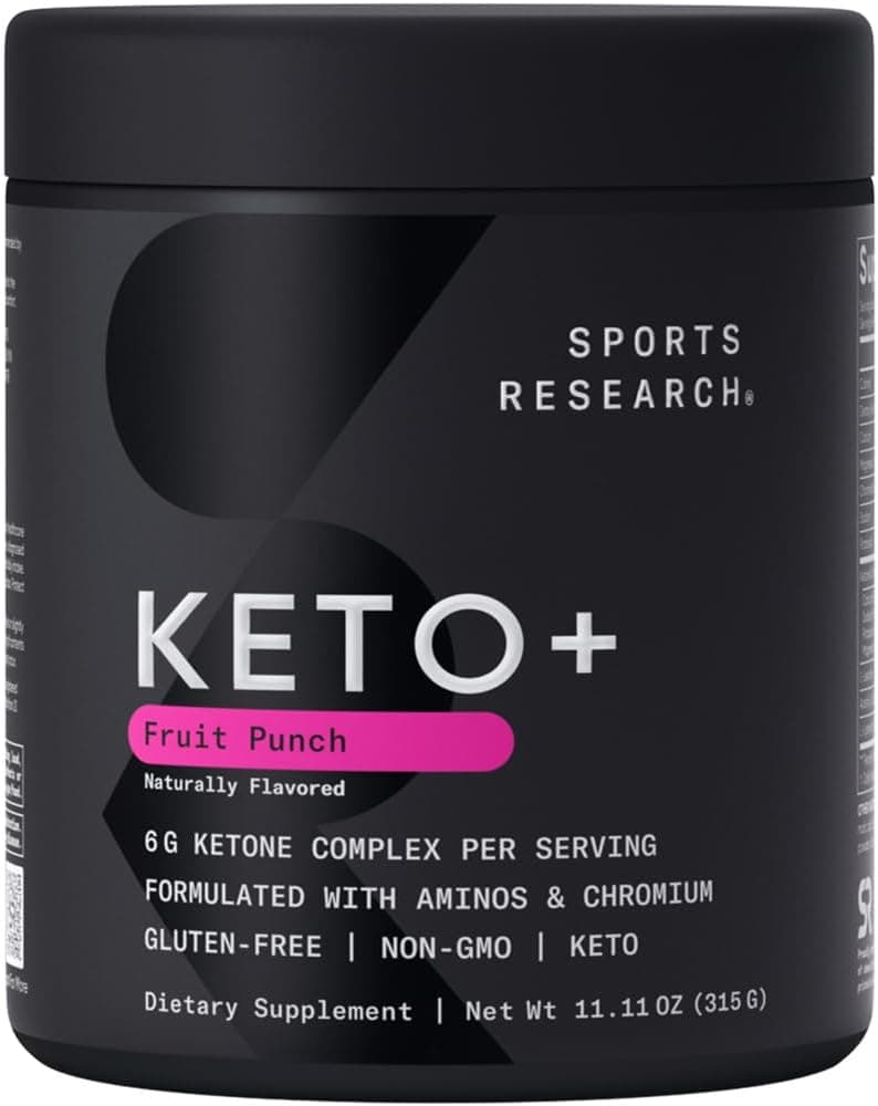Sports Research Keto Plus Exogenous Ketones Fruit Punch Powder