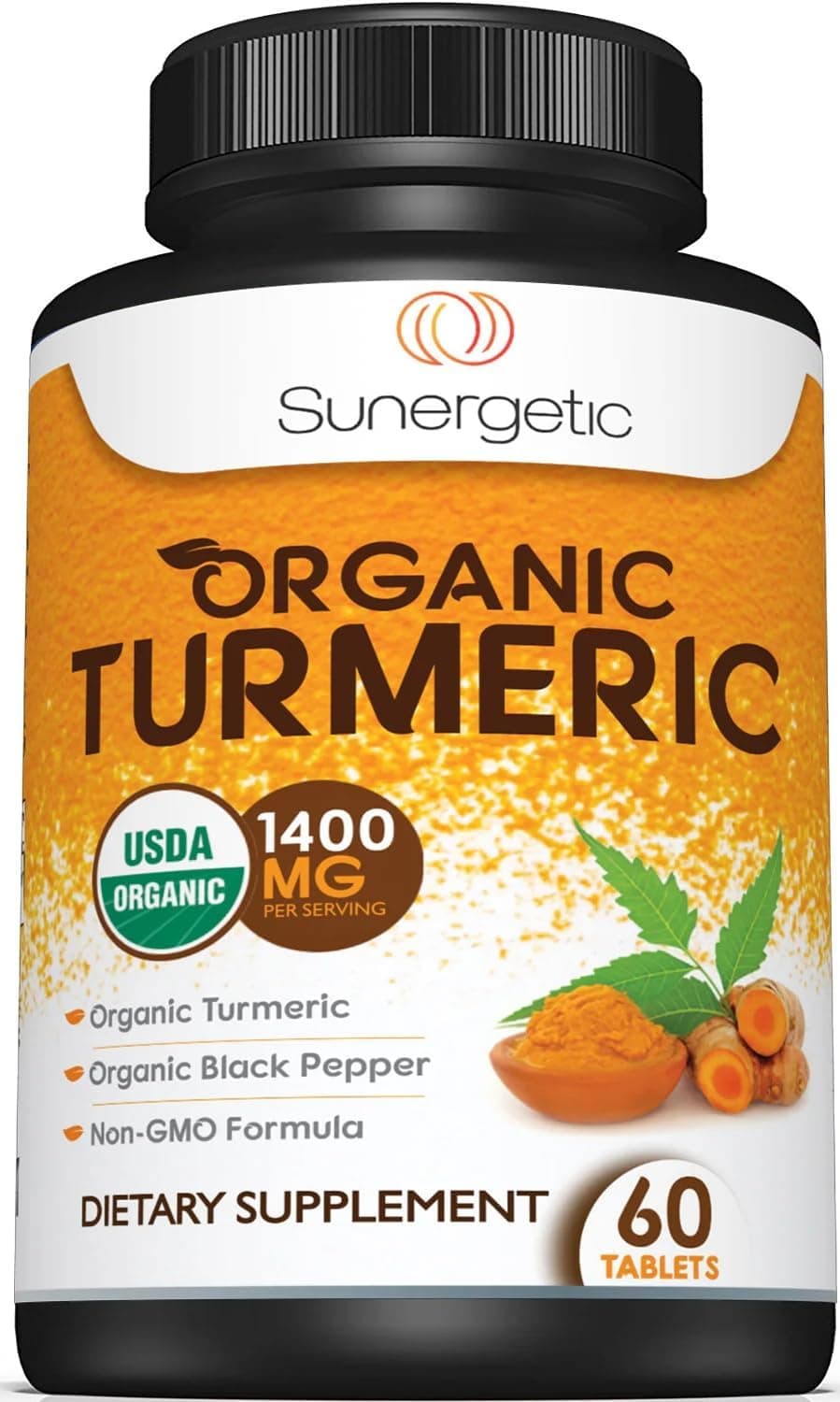 Sunergetic USDA Organic Turmeric 1400mg supplement product image 1 of 6