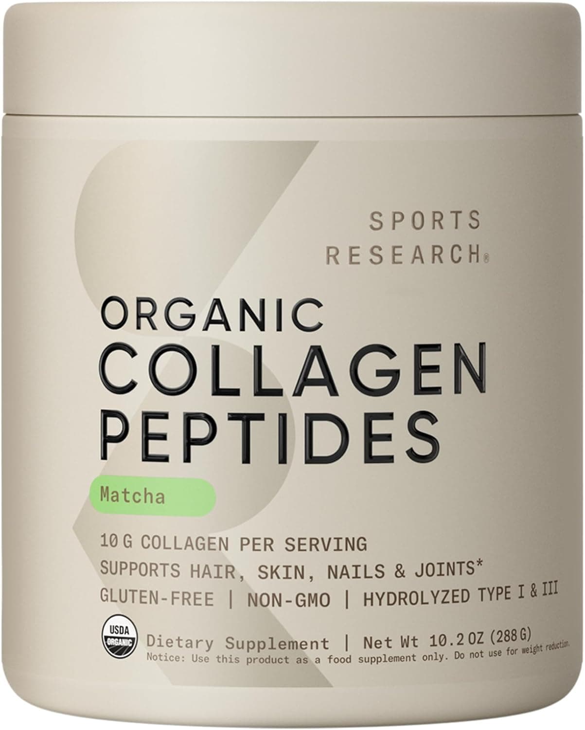 Sports Research Collagen Peptides with Matcha Powder