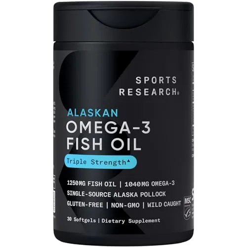 Sports Research Triple Strength Omega-3 Fish Oil 1250mg Softgel