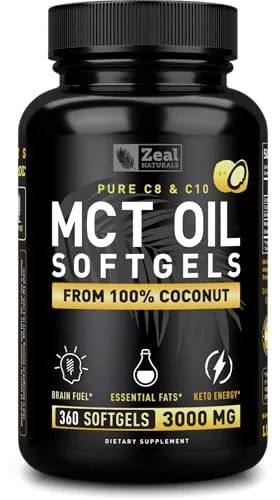 Zeal Naturals Pure MCT Oil Capsules 3000mg Softgel