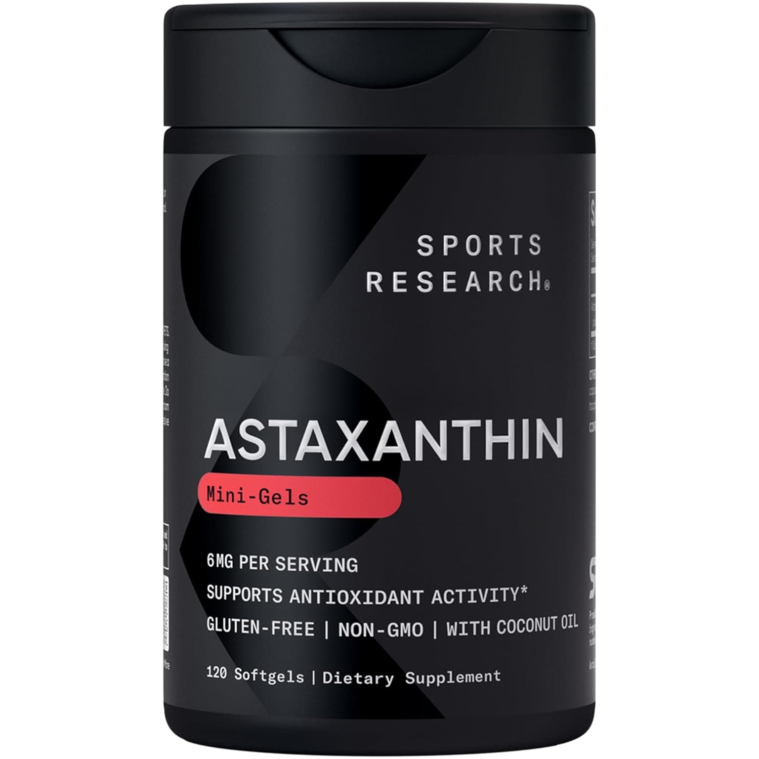 Sports Research Astaxanthin 6mg with Coconut Oil Softgel