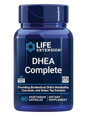 Life Extension DHEA and 7-Keto DHEA Complete Vegetarian Capsules to Maximize Support of a Healthy Bo Capsule