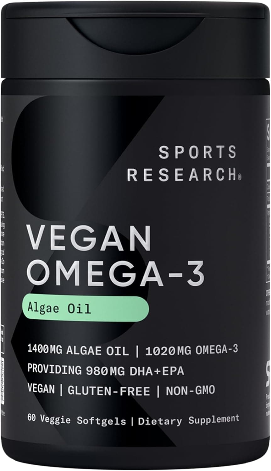 Sports Research Vegan Omega-3 from Algae Oil Vegan Tapioca Softgel
