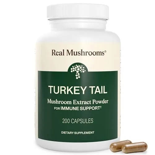 Real Mushrooms Turkey Tail Extract Capsules supplement product image 1 of 6