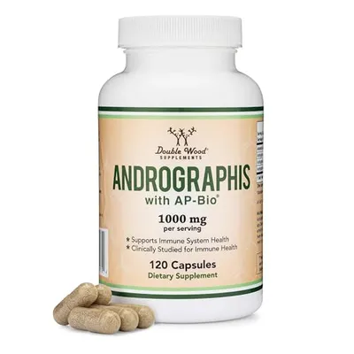 Andrographis Capsules Max Andrographides - 1,000mg Serving Size (120 Capsules) with AP-Bio (Patented Andrographis Paniculata Extract) - Clinically Studied for Immune System Health by Double Wood Capsule