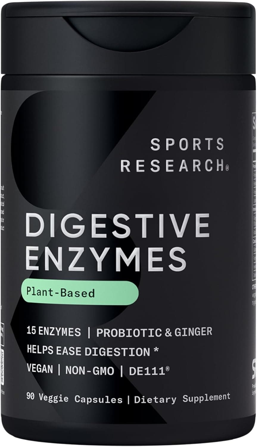 Sports Research Digestive Enzymes with Probiotics & Ginger Capsule