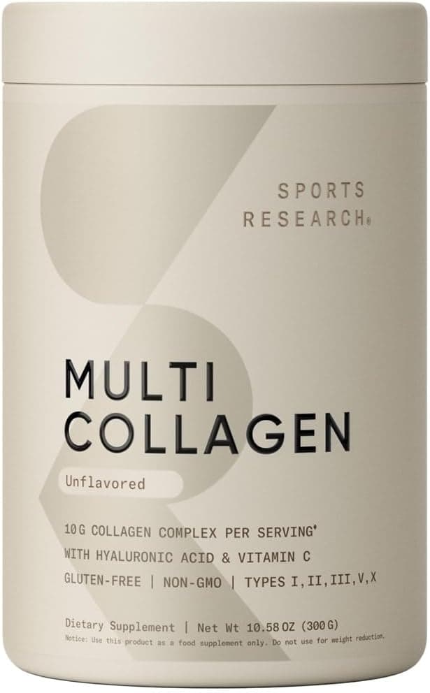 Sports Research Multi Collagen Protein Powder (5 Types, Unflavored) Powder