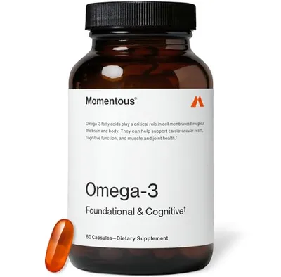 Momentous Omega-3 Fish Oil - High-Potency EPA & DHA Supplement for Men & Women - Supports Heart, Joi Softgel