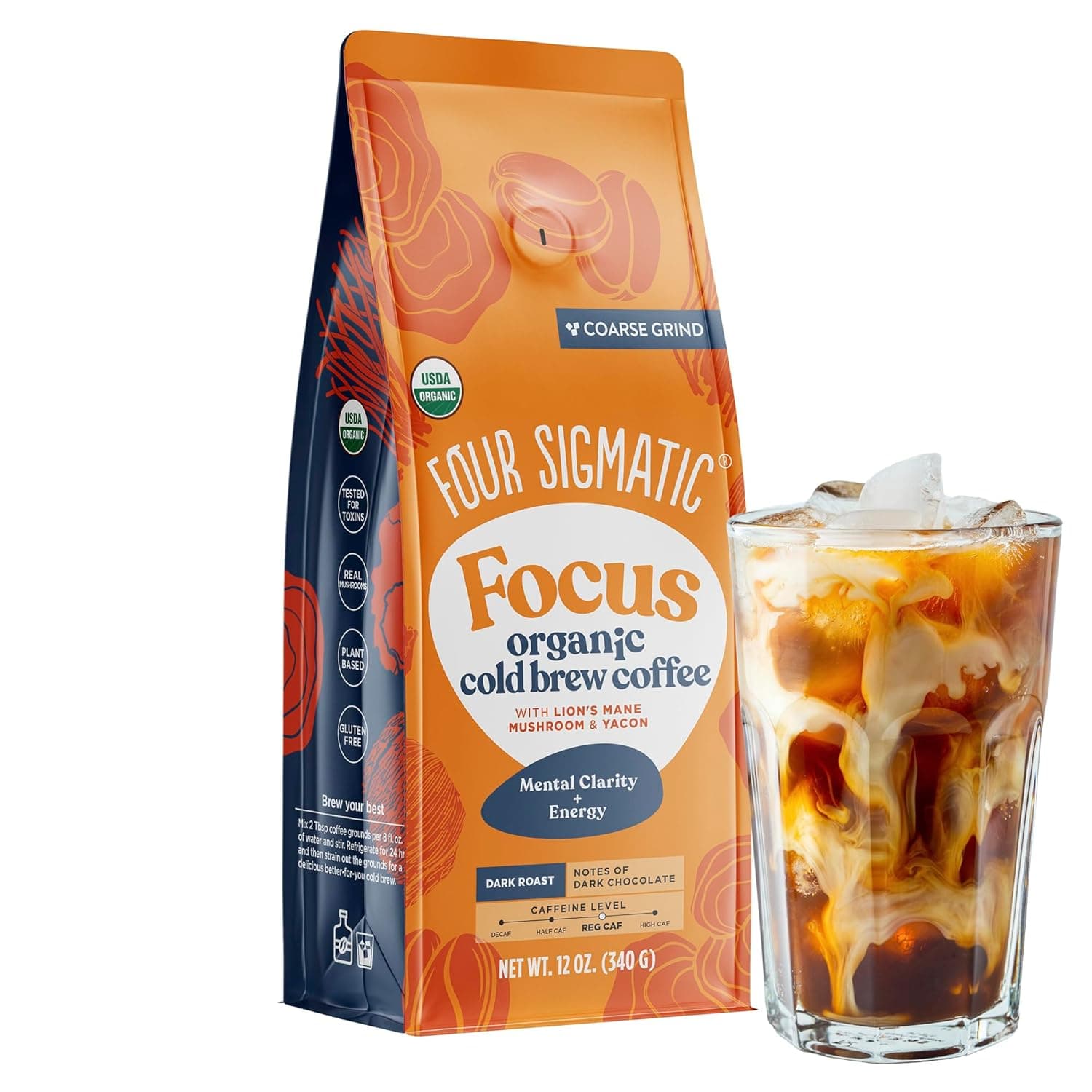 Four Sigmatic Cold Brew Coffee Grounds Ground Coffee (Coarse)