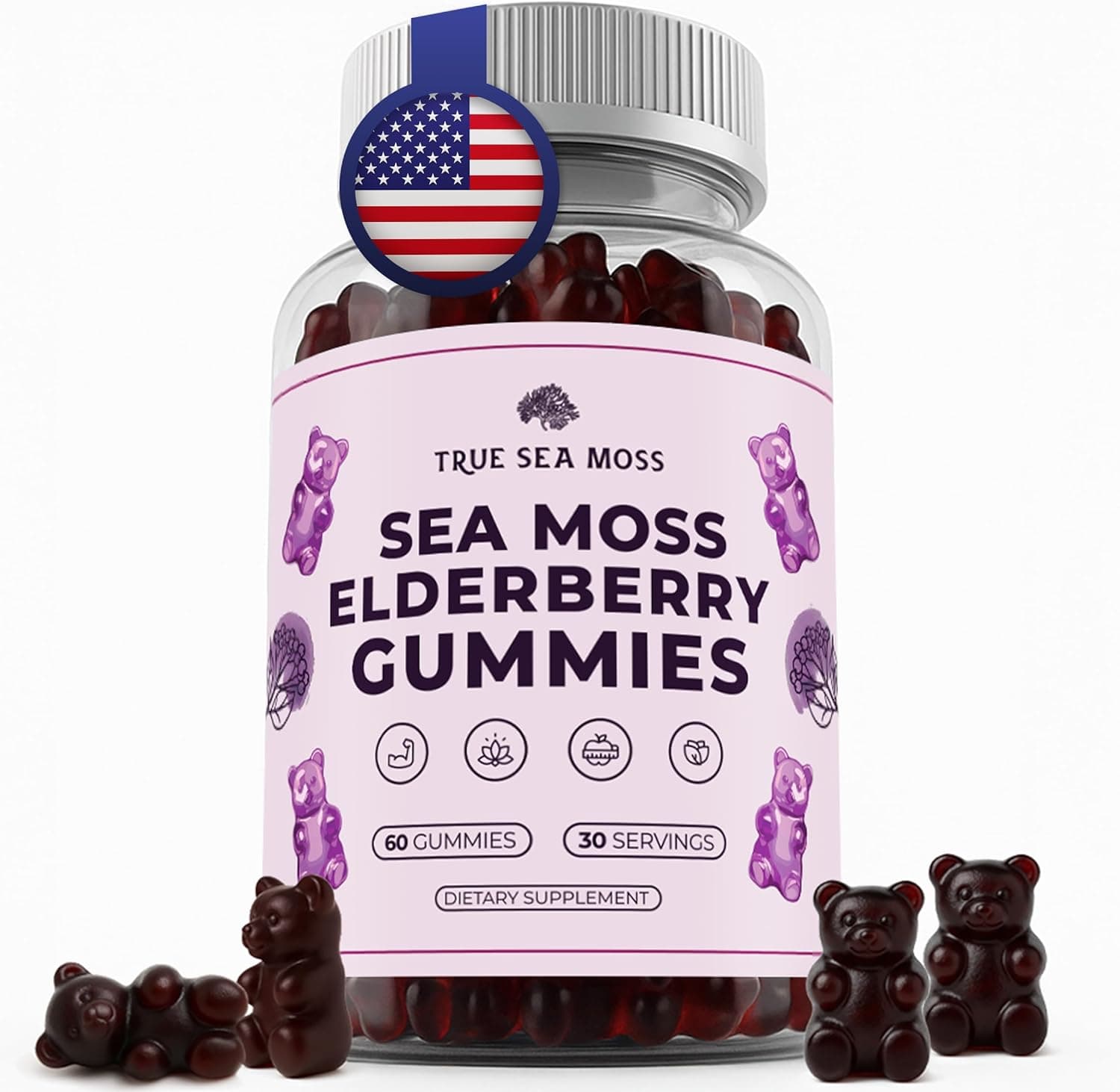 TrueSeaMoss Elderberry Sea Moss Gummies (Organic) Gummy