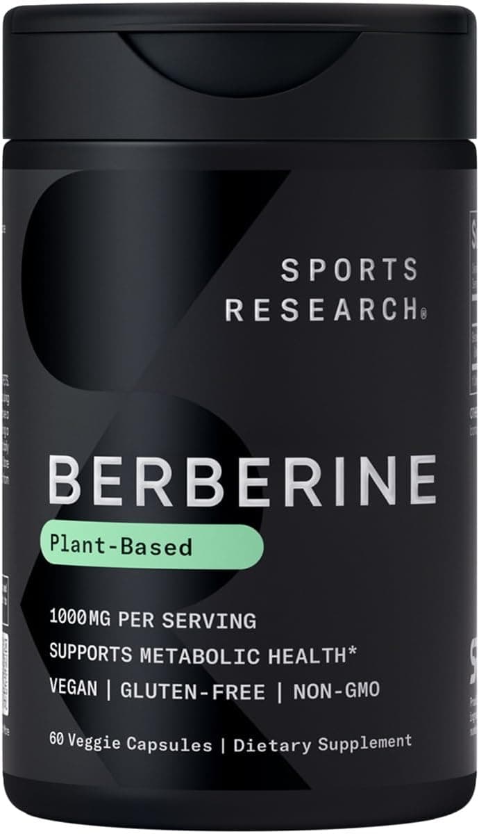 Sports Research Berberine 1000mg (Vegan, 60 Capsules) Capsule