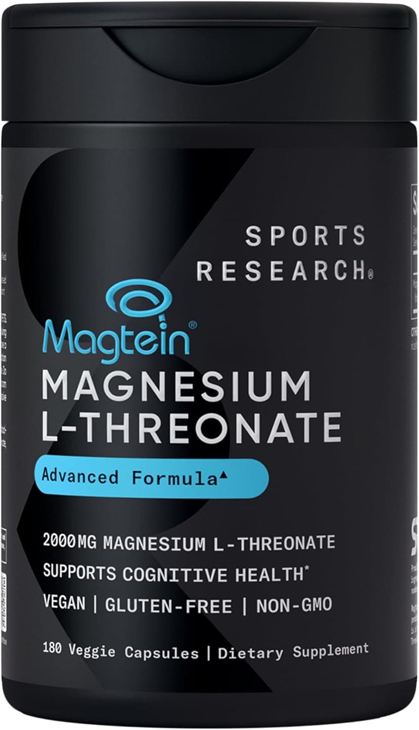 Sports Research Magnesium L-Threonate 2000mg with Magtein (180 Capsules) Capsule