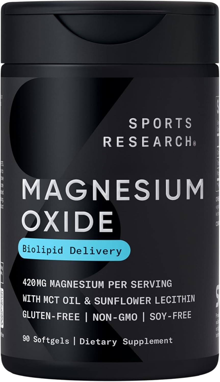 Sports Research Magnesium Oxide 420mg Softgels Softgel