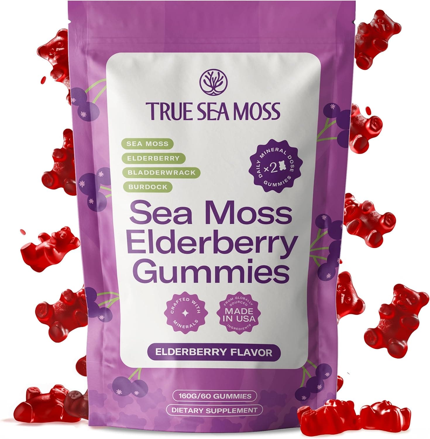 TrueSeaMoss Elderberry Sea Moss Gummies — #2 Sea Vegetables Gummy