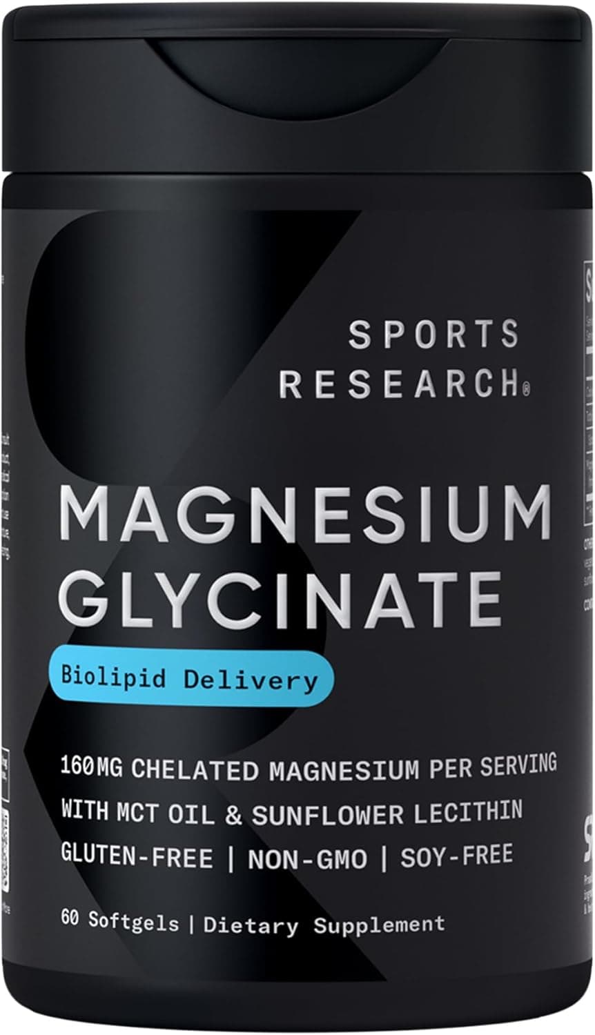Sports Research Magnesium Glycinate 160mg Liquid Softgels Liquid Softgel