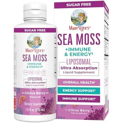 Mary Ruth's MaryRuth Organics Sea Moss + Immune & Energy Liposomal | Irish Sea Moss | Vitamin B12 |