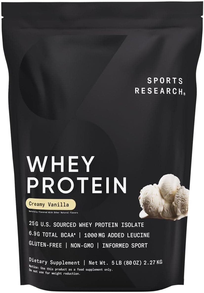 Sports Research Whey Protein Isolate Vanilla 5lb Powder